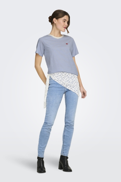 Jacqueline de Yong blauwe dames t-shirt | Model