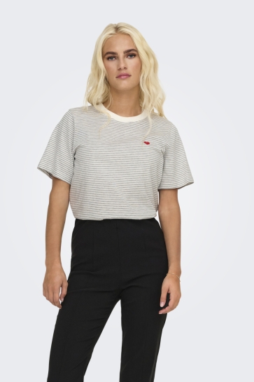 Jacqueline de Yong jdypisa s/s print top jrs noos Wit