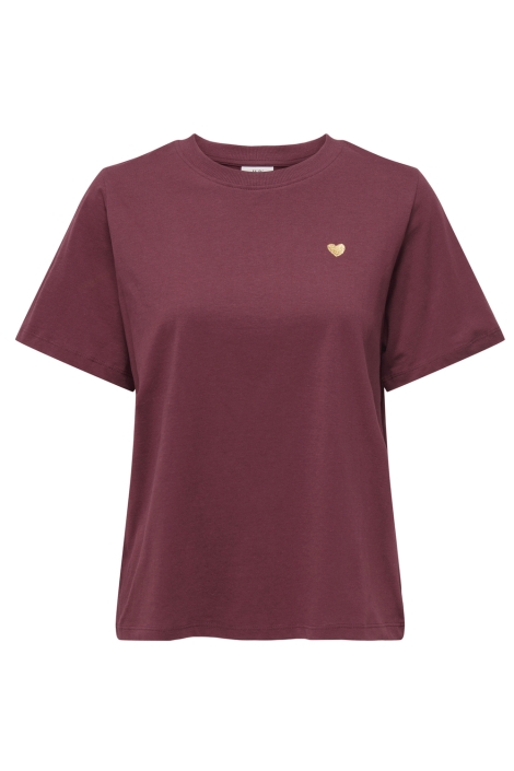 Jacqueline de Yong bordeaux dames t-shirt | Vooraanzicht