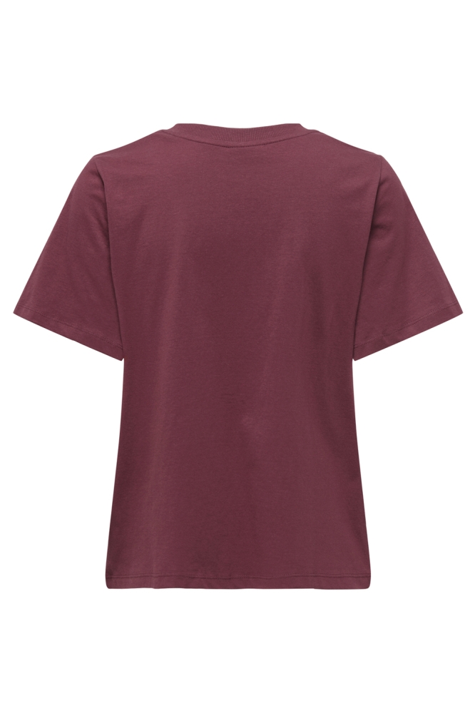 Jacqueline de Yong bordeaux dames t-shirt | Achteraanzicht