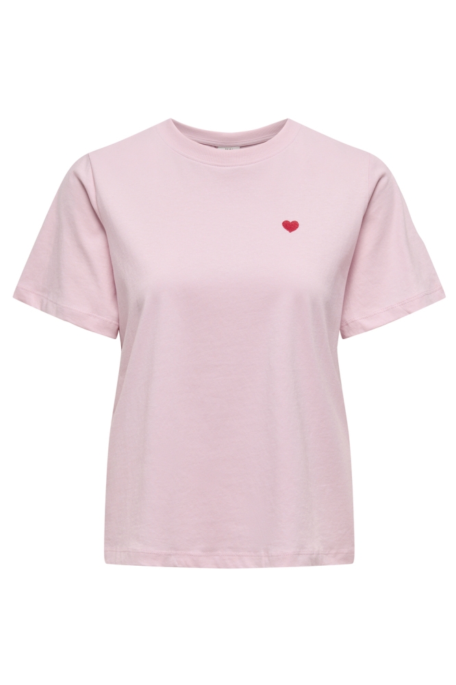 Jacqueline de Yong roze dames t-shirt | Vooraanzicht