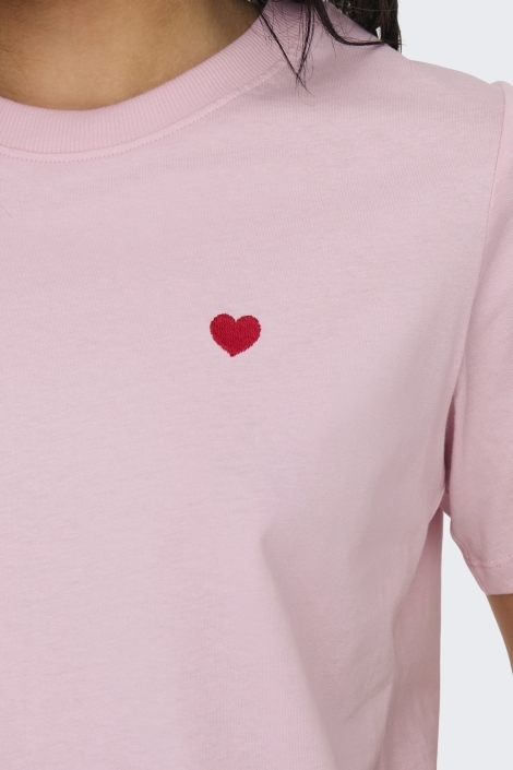 Jacqueline de Yong roze dames t-shirt | Kleurstaal