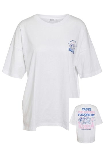 Noisy may NMIDA RAMEN S/S T-SHIRT 27037422 Bright White/Korean Seoul