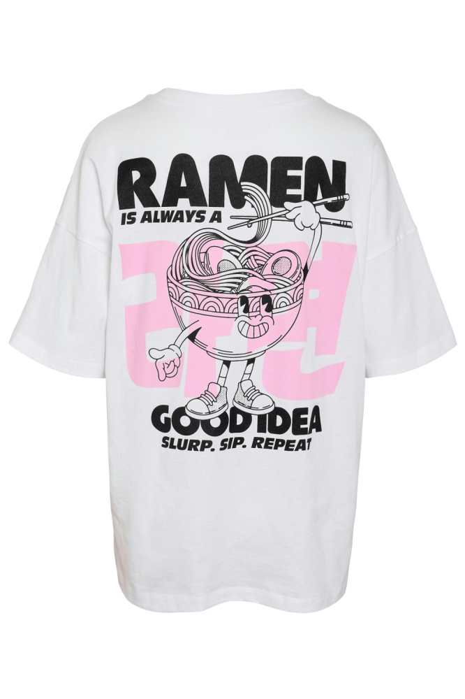 Noisy may witte dames t-shirt | Achteraanzicht