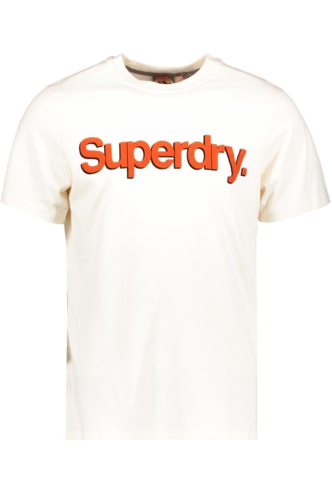 Superdry beige heren t-shirt | Vooraanzicht