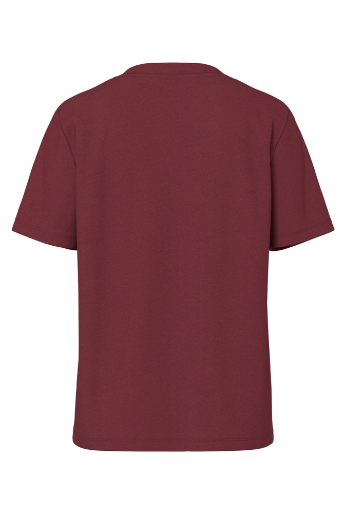 Pieces bordeaux dames t-shirt | Achteraanzicht