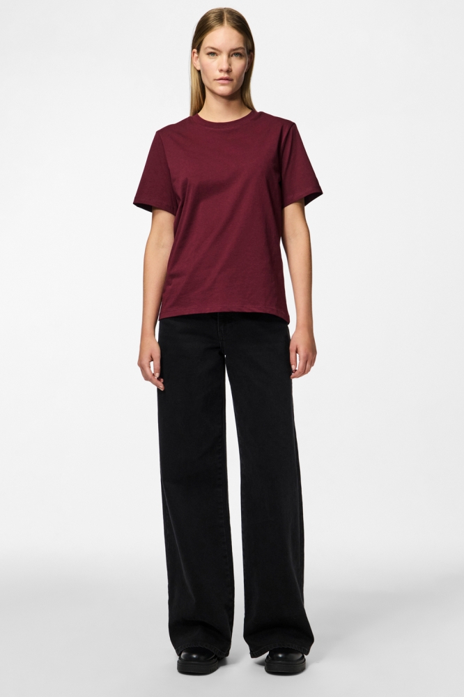 Pieces bordeaux dames t-shirt | Model
