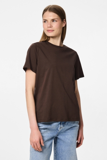 Pieces T-shirt PCRIA SS SOLID TEE JRS NOOS BC 17140802 HOT FUDGE