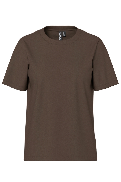Pieces bruine dames t-shirt | Vooraanzicht