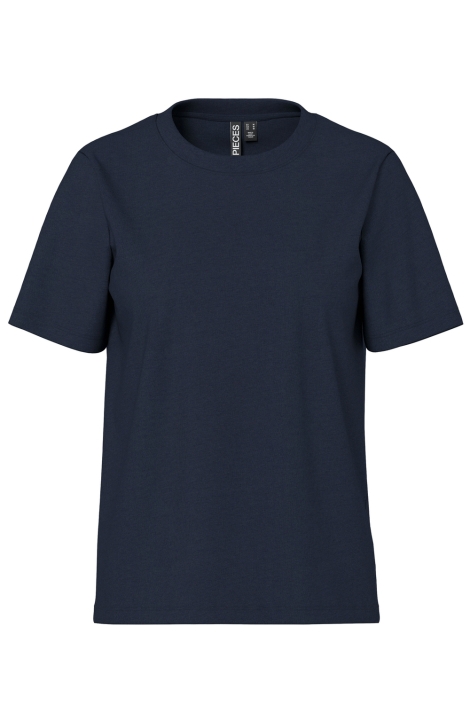 Pieces blauwe dames t-shirt | Vooraanzicht