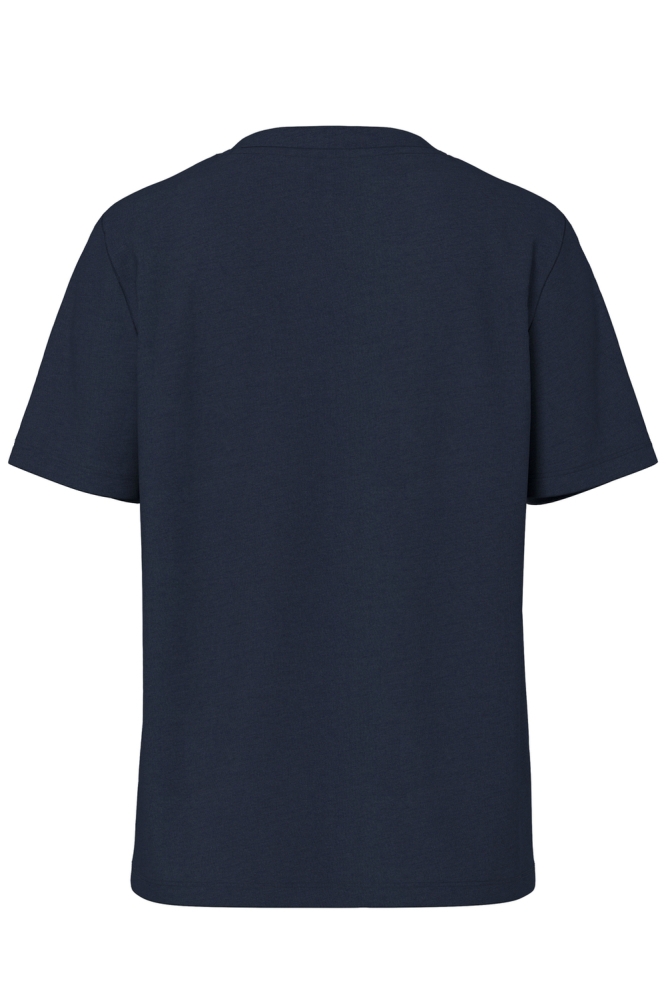 Pieces blauwe dames t-shirt | Achteraanzicht