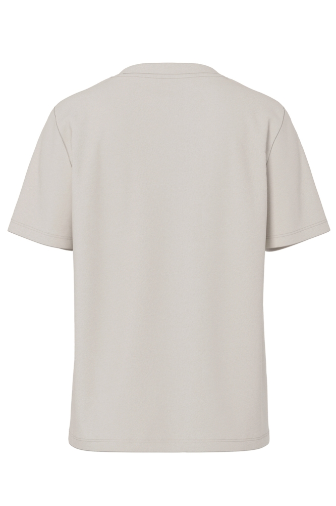 Pieces beige dames t-shirt | Achteraanzicht