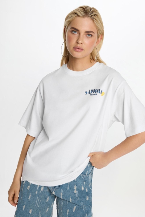 Refined Department witte dames t-shirt | Model vooraanzicht