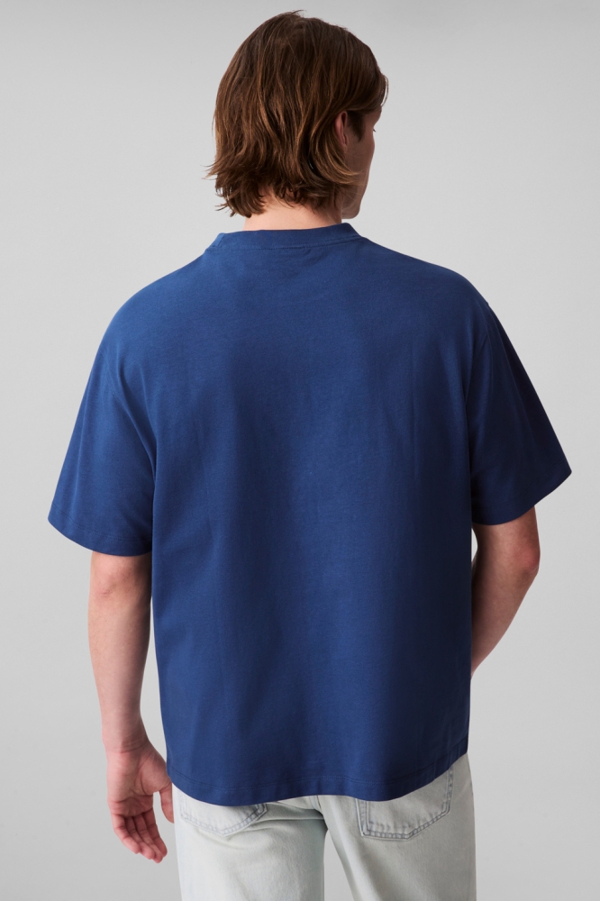 Calvin Klein blauwe heren t-shirt | Model achteraanzicht