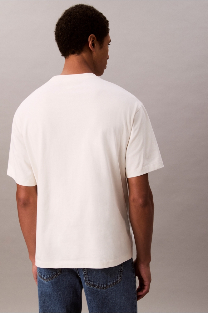Calvin Klein beige heren t-shirt | Model achteraanzicht