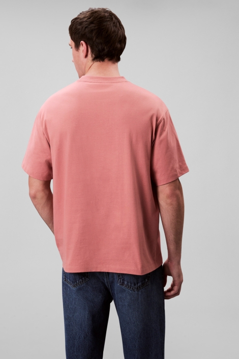 Calvin Klein oranje heren t-shirt | Model achteraanzicht