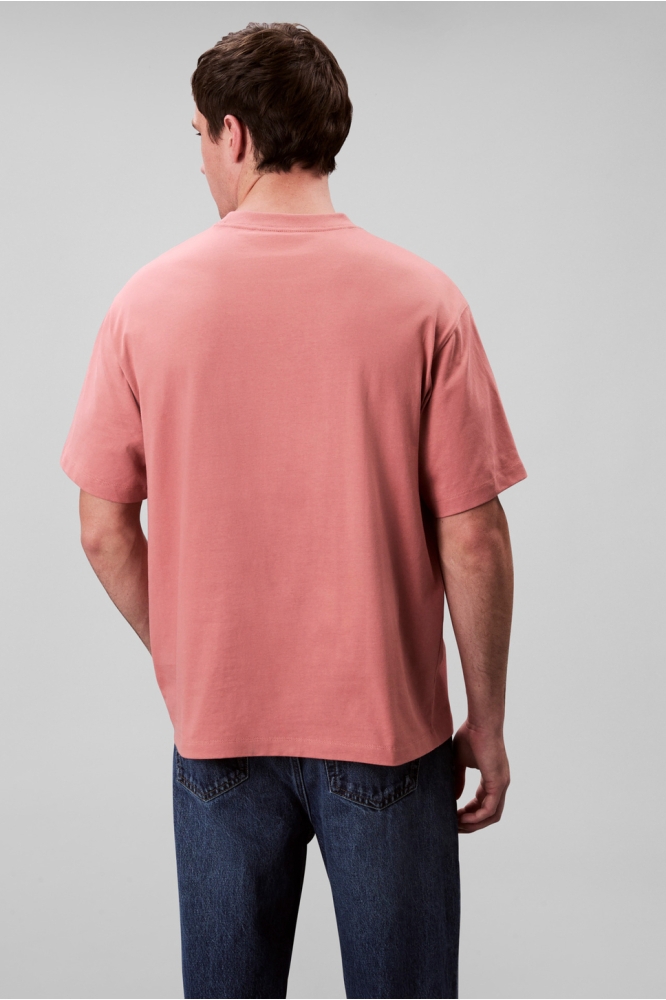 Calvin Klein oranje heren t-shirt | Model achteraanzicht