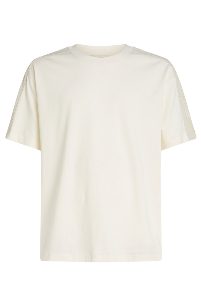Calvin Klein beige heren t-shirt | Vooraanzicht