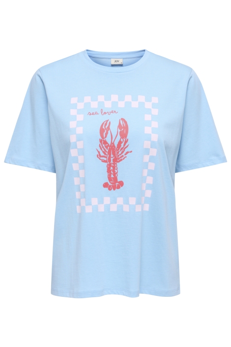 Jacqueline de Yong blauwe dames t-shirt | Vooraanzicht