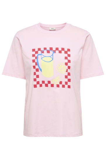 Jacqueline de Yong T-shirt JDYTINNE S/S SUMMER PRINT T-SHIRT J 15372784 Pink-A-Boo/LEMON