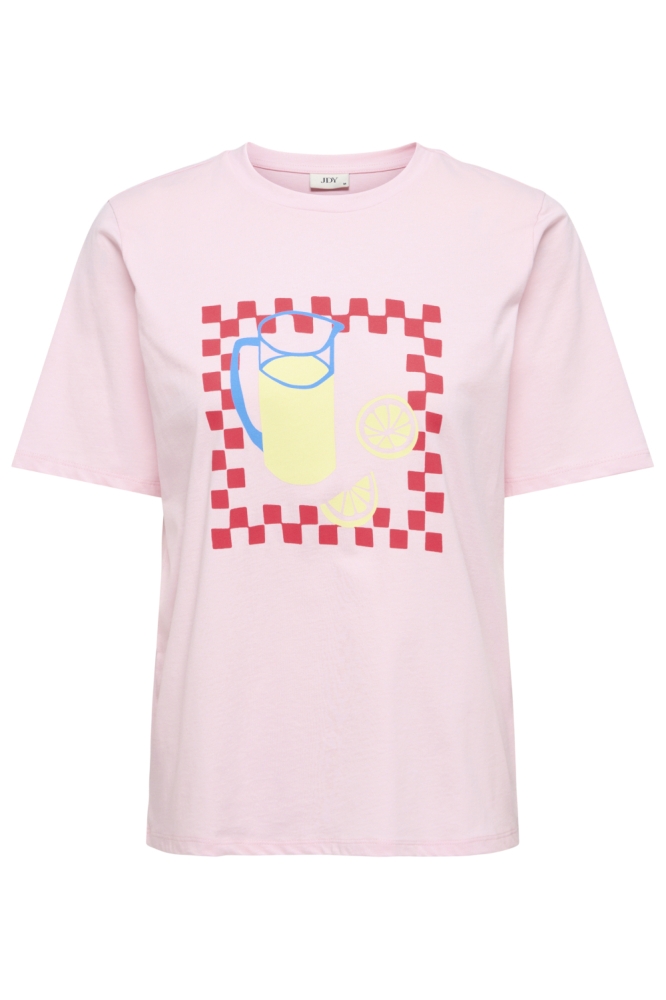 Jacqueline de Yong roze dames t-shirt | Vooraanzicht