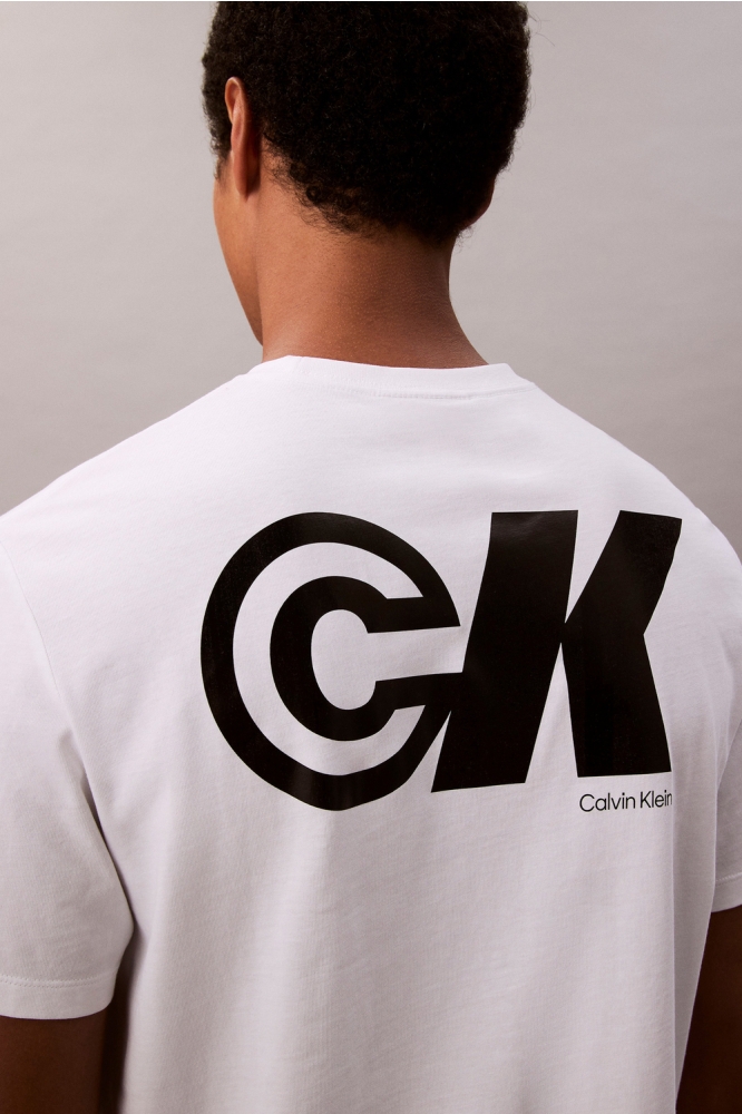 Calvin Klein witte heren t-shirt | Close up
