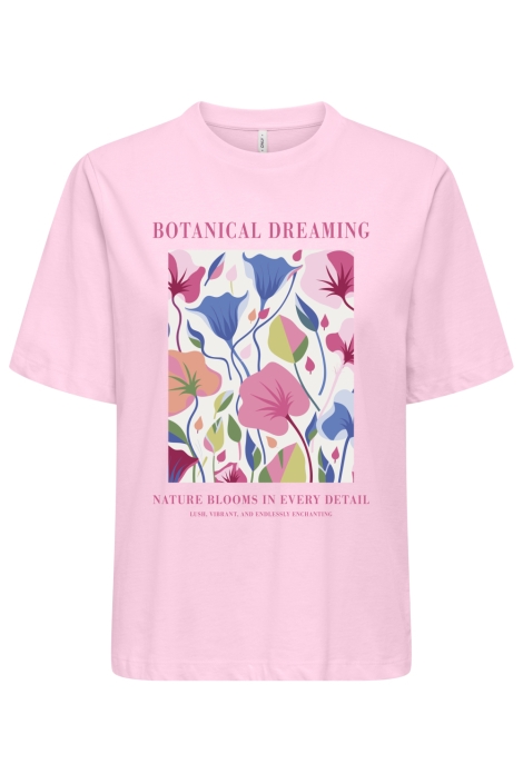 Only roze dames t-shirt | Vooraanzicht
