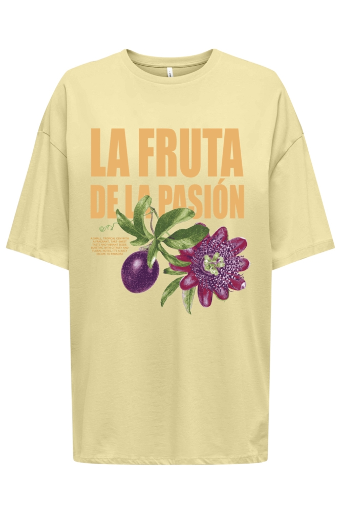 Only gele dames t-shirt | Vooraanzicht