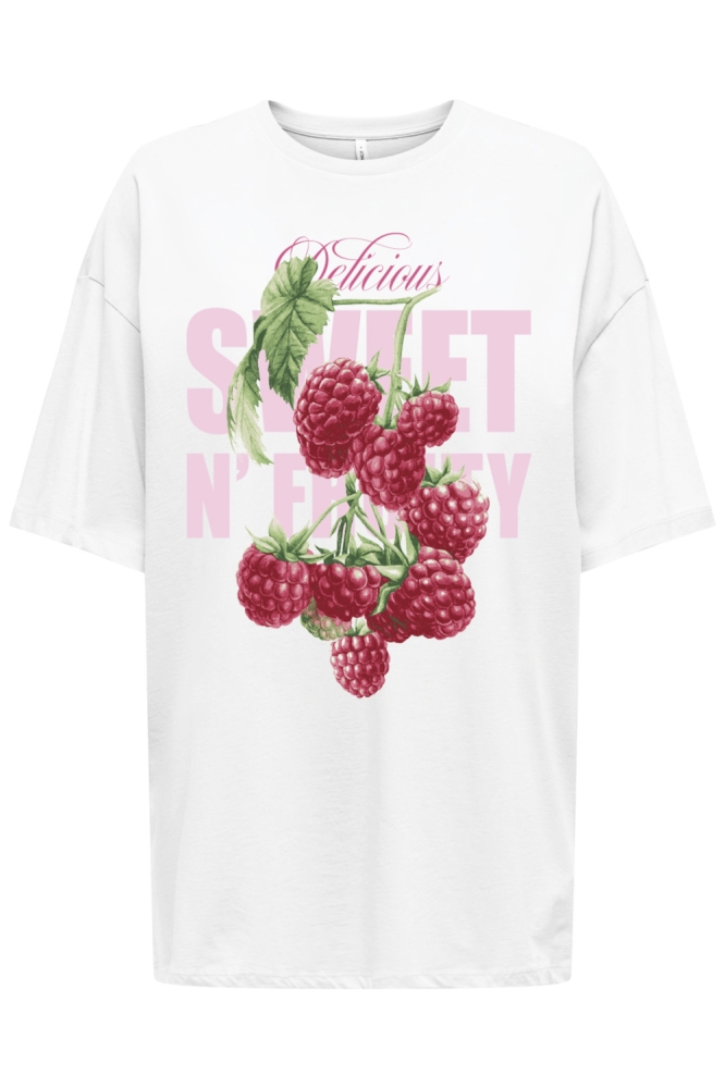 Only witte dames t-shirt | Vooraanzicht