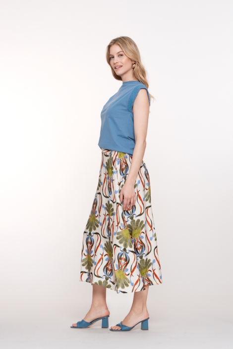 Geisha blauwe dames t-shirt | Model