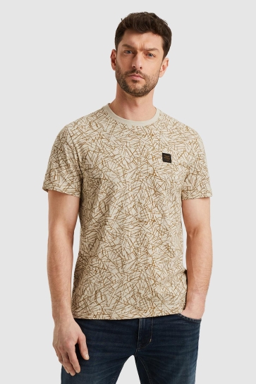 PME legend short sleeve r-neck slub jersey ao Beige