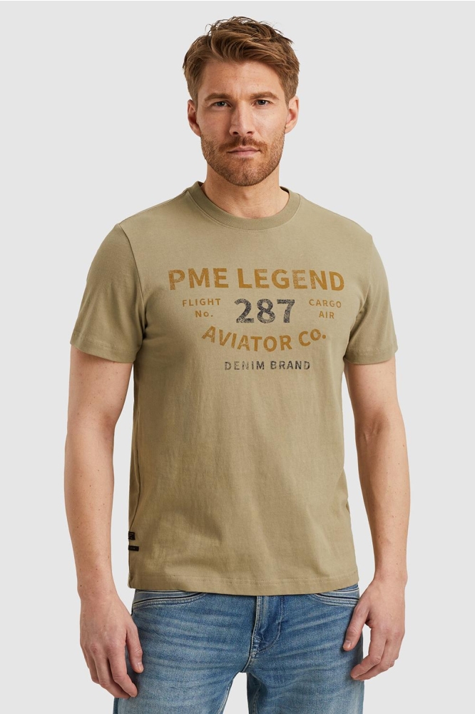 PME legend groene heren t-shirt | Model vooraanzicht