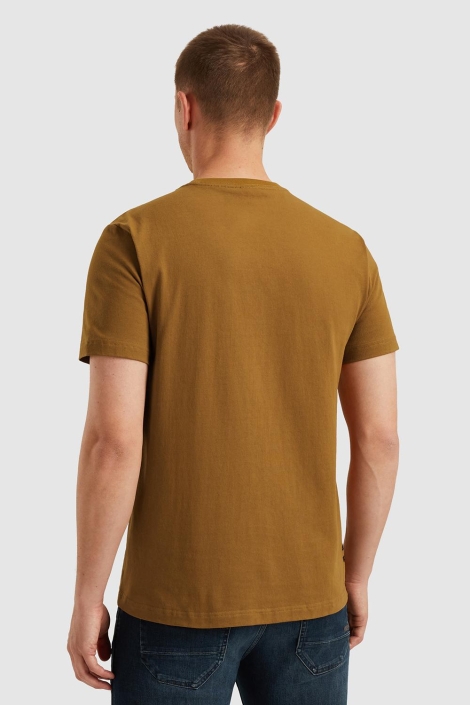 PME legend gele heren t-shirt | Model achteraanzicht