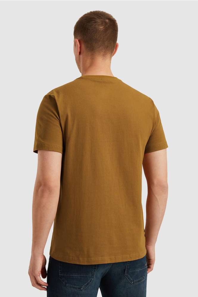 PME legend gele heren t-shirt | Model achteraanzicht