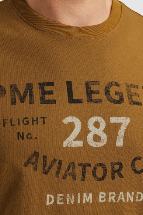 PME legend gele heren t-shirt | Close up