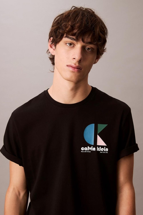 Calvin Klein zwarte heren t-shirt | Close up