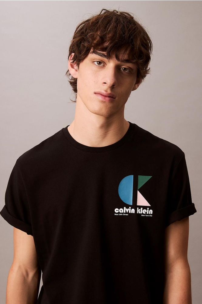 Calvin Klein zwarte heren t-shirt | Close up
