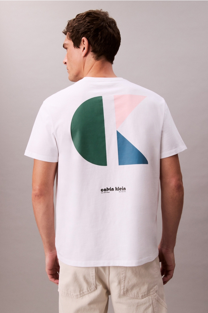 Calvin Klein witte heren t-shirt | Model achteraanzicht