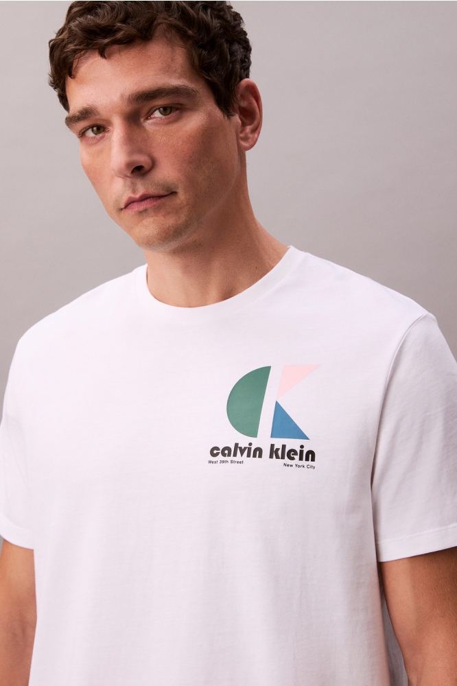 Calvin Klein witte heren t-shirt | Close up