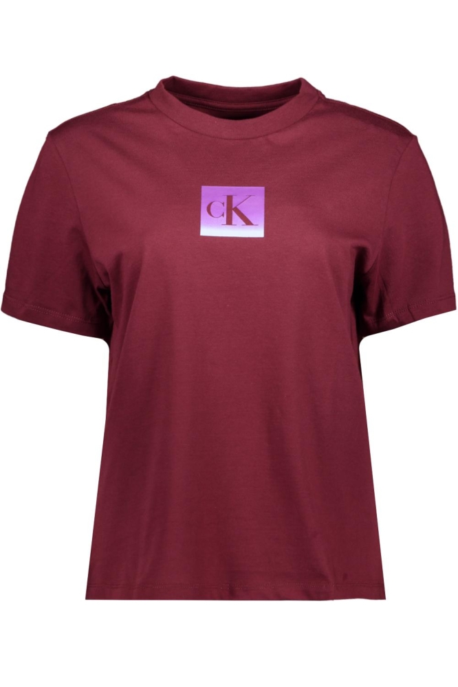 Calvin Klein bordeaux dames t-shirt | Vooraanzicht