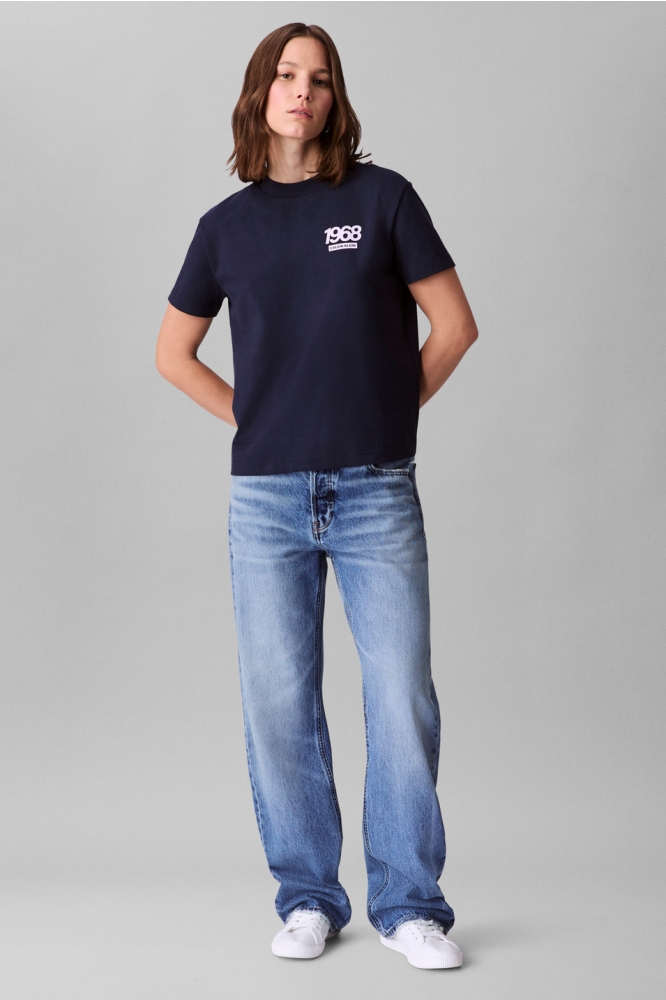 Calvin Klein blauwe dames t-shirt | Model