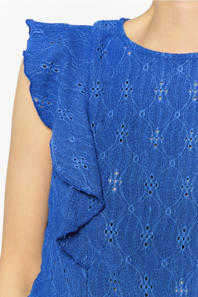 LolaLiza blauwe dames top | Close up