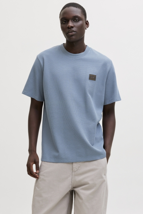 Jack & Jones blauwe heren t-shirt | Model vooraanzicht