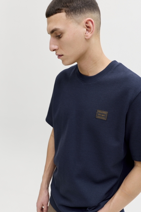 Jack & Jones blauwe heren t-shirt | Close up
