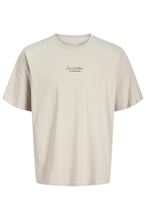 Jack & Jones beige heren t-shirt | Vooraanzicht