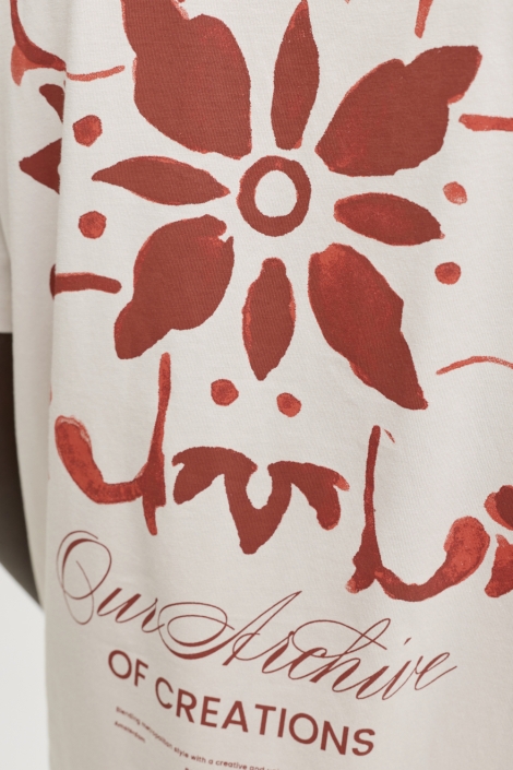 Jack & Jones beige heren t-shirt | Close up