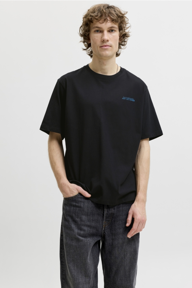 Jack & Jones zwarte heren t-shirt | Model vooraanzicht