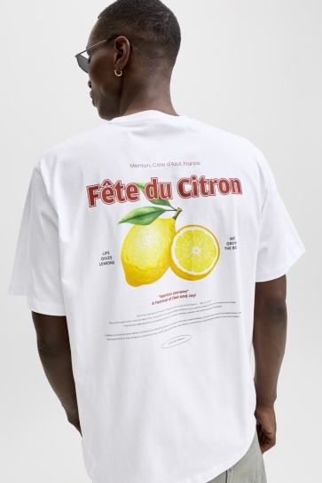 Jack & Jones T-shirt JJLEMON TEE SS CREW NECK 12288350 Bright White