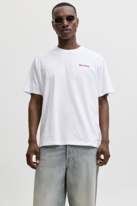 Jack & Jones witte heren t-shirt | Model vooraanzicht