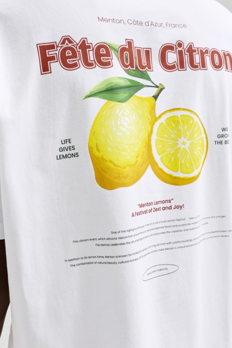 Jack & Jones witte heren t-shirt | Close up